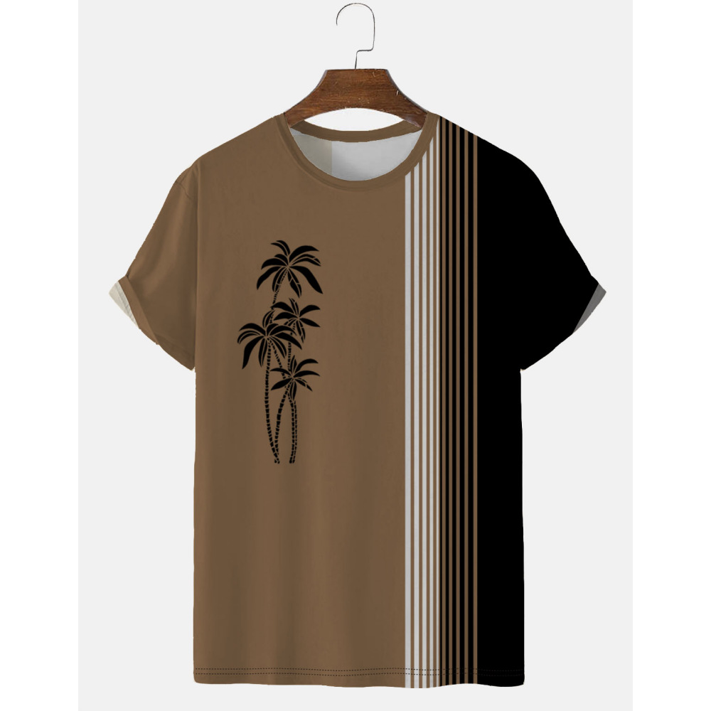 Kids Outdoor Clothing - Coconut Tree Stripes 3D-Druck T-Shirts Herren