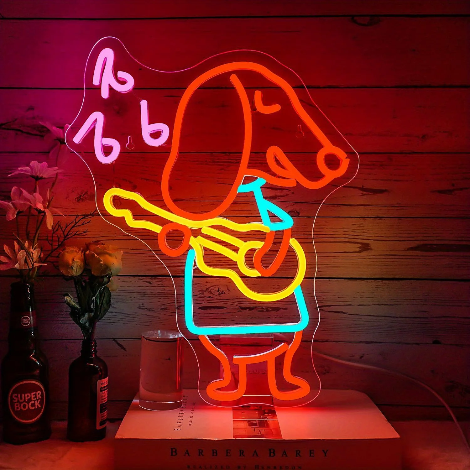 Kids Outdoor Ideas - Dab Dog Neonschild mit Kappe und