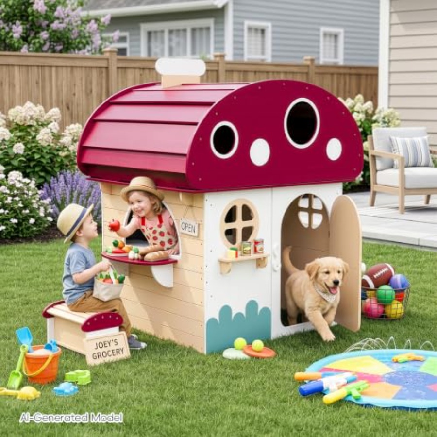 Kids Outdoor Chalkboard - Outdoor-Spielhaus aus Massivholz für Kinder im