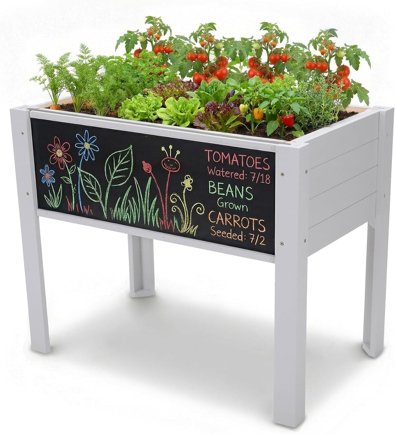 Kids Outdoor Chalkboard - Kinder-Hochbeet mit DIY-Tafel, 30 x 24
