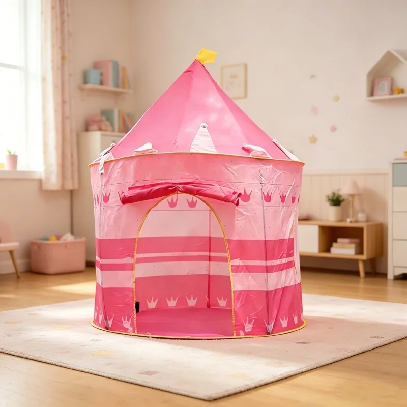 Kids Outdoor Grill - Faltbares Kinder-Spielhaus Camping-Zelte Tragbares Schloss Rosa