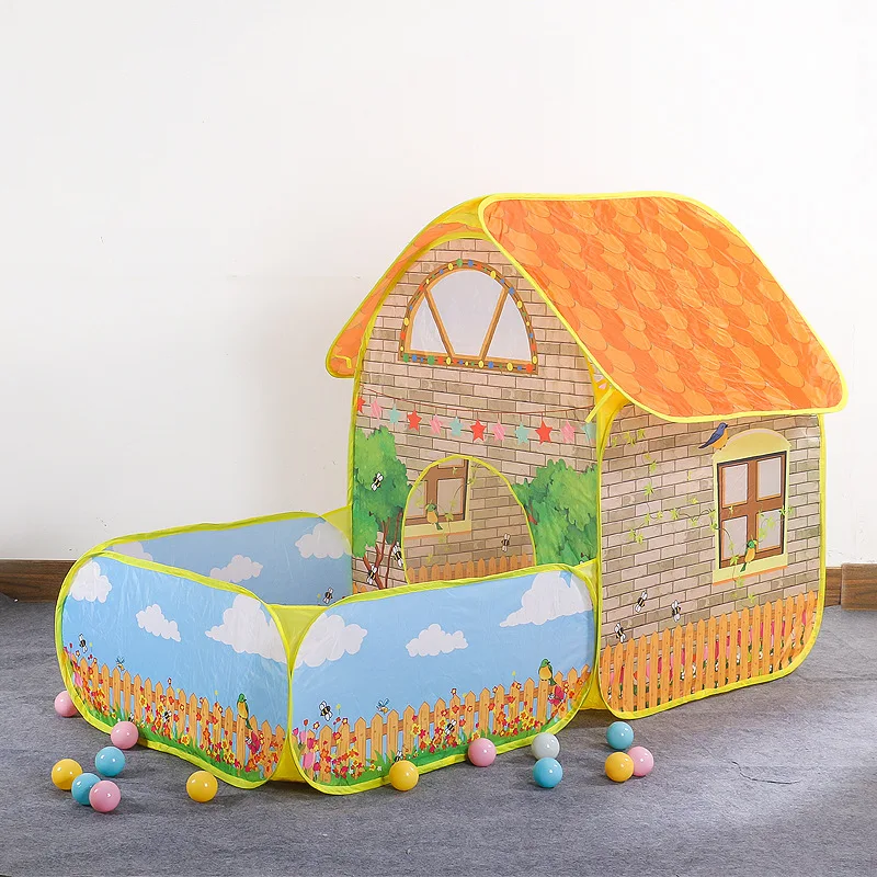 Kids Outdoor Tent - Tragbares, faltbares Kinderspielzelt mit Hofdesign, Indoor-Outdoor-Krabbelzelt