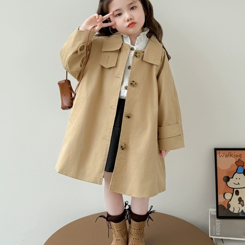 Kids Outdoor Clothing - Mädchenmantel, Windjacke, Baumwolle, Oberbekleidung, 2026, Vintage,