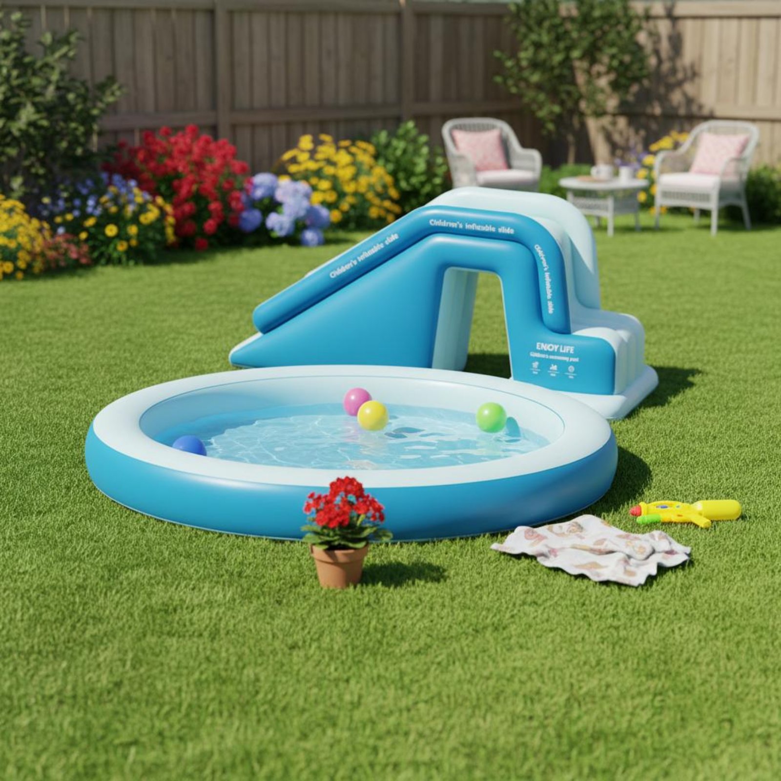Aufblasbare Poolrutsche Faltba – Kids Outdoor Water Toys Bewertung und Preis