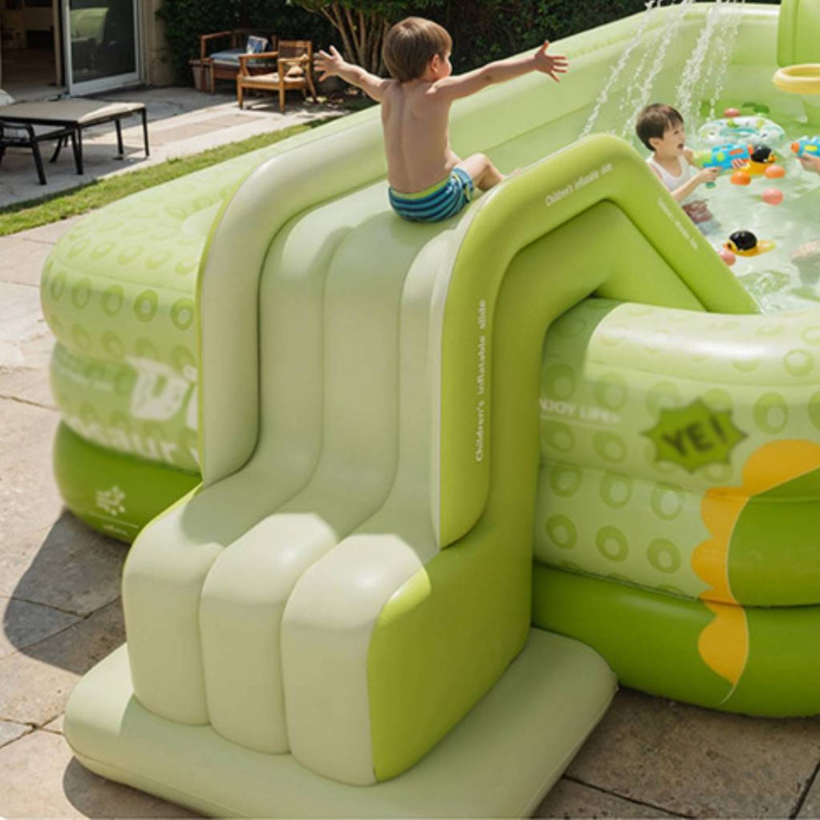 Aufblasbare Poolrutsche Faltba – Kids Outdoor Water Toys Bewertung und Preis