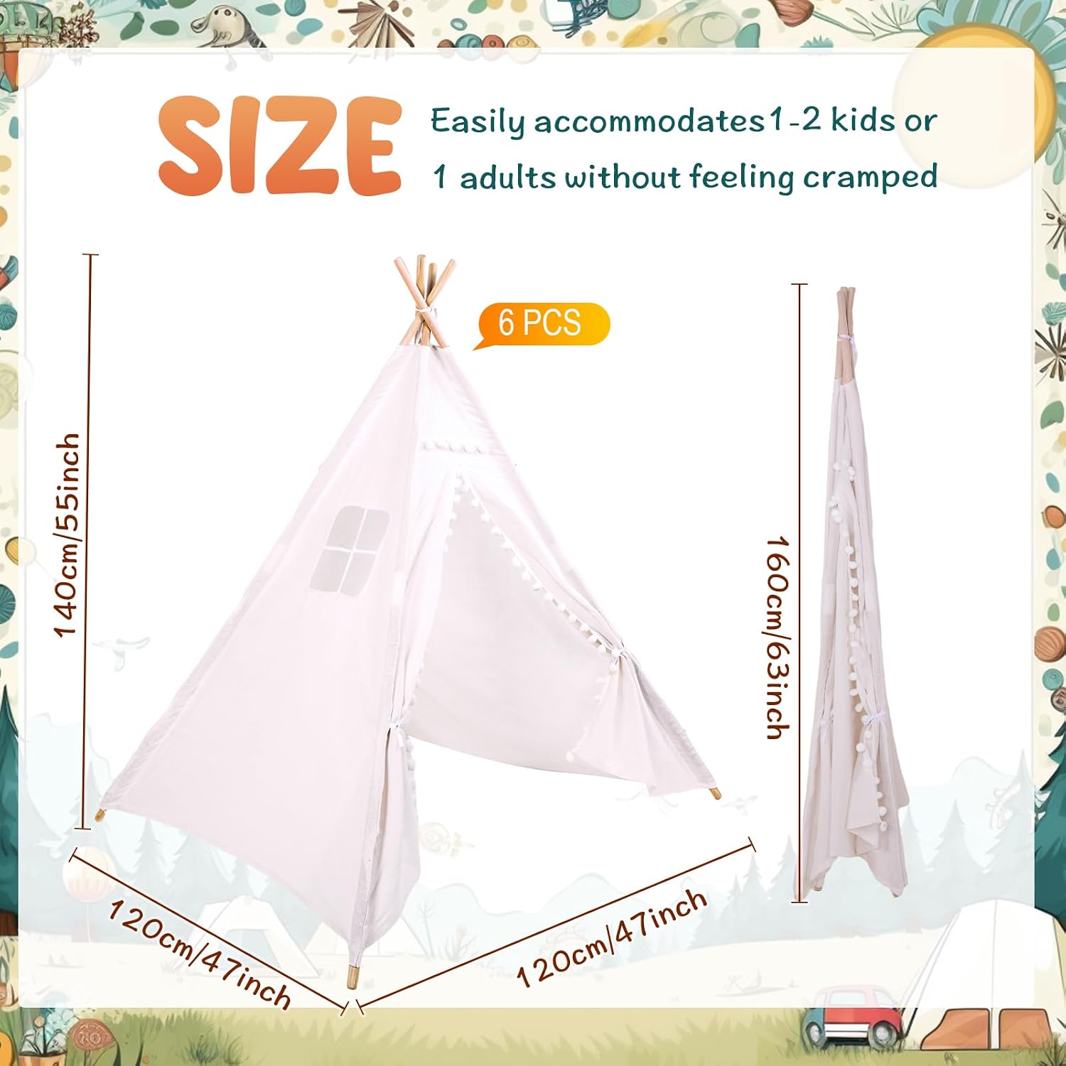 Windyun 6-teiliges Kinder-Tipi – Kids Outdoor Tent Bewertung und Preis