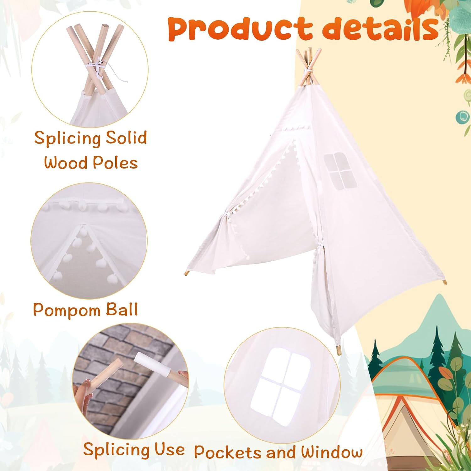 Windyun 6-teiliges Kinder-Tipi – Kids Outdoor Tent Bewertung und Preis