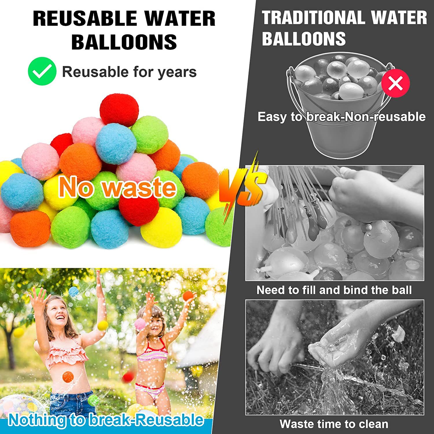 12/30/60Pcs Wiederverwendbare  – Kids Outdoor Water Toys Bewertung und Preis